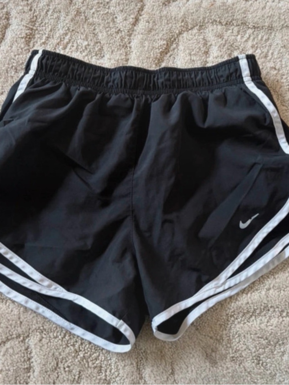 Nike Black Women's Athletic Shorts with White Trim